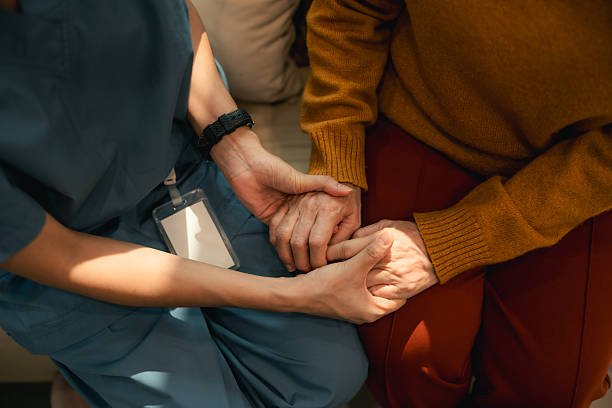 Respite caregiver offering calm support